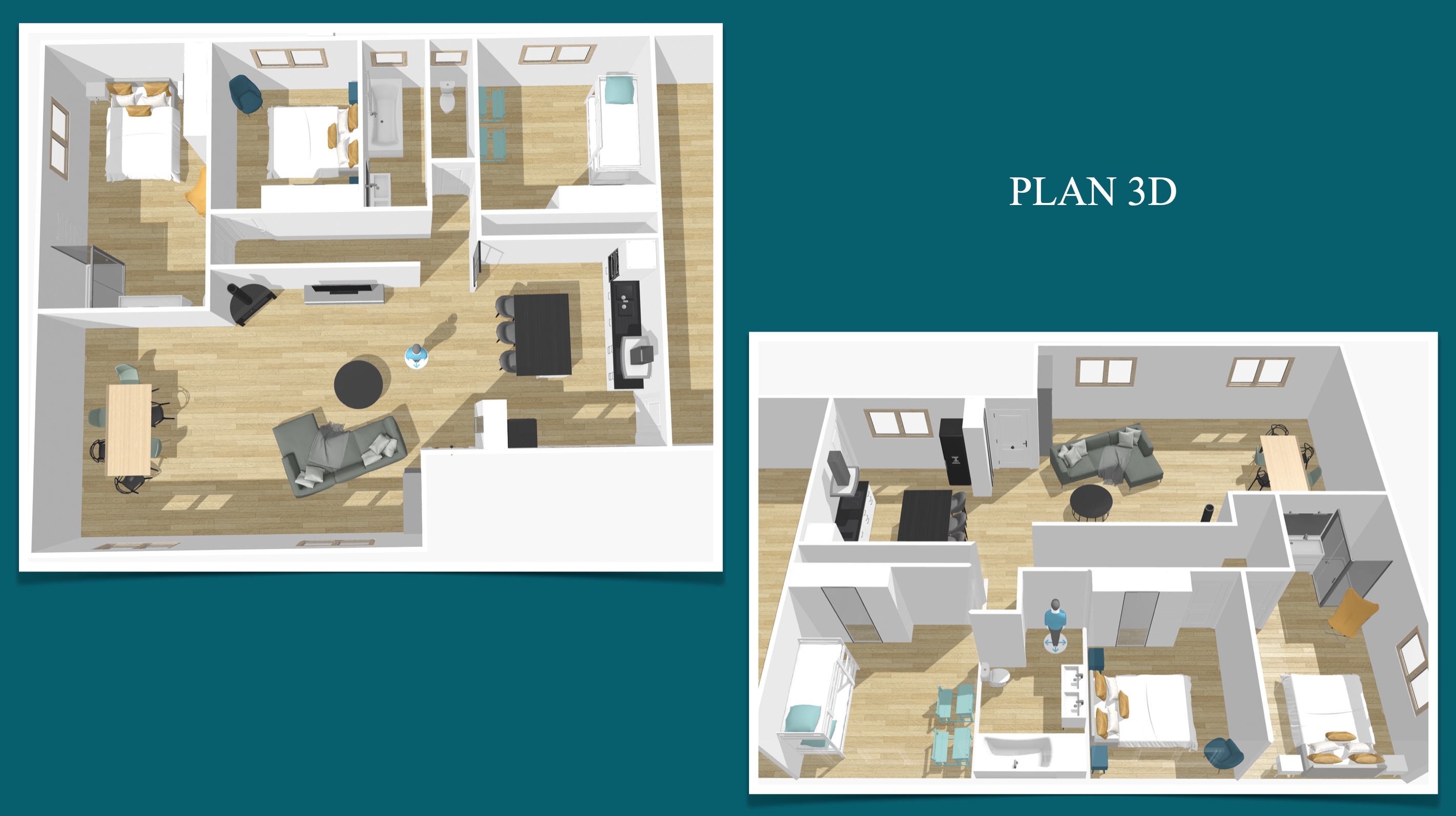 Plan 3D d'une maison